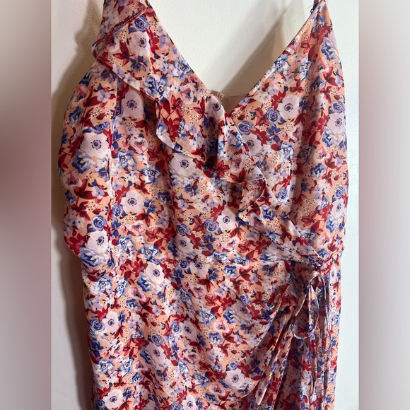 NWT Laundry By:Shelli Segal Women's Asymmetric Floral Ruffle Midi-Dress Size:16 - Picture 5 of 16